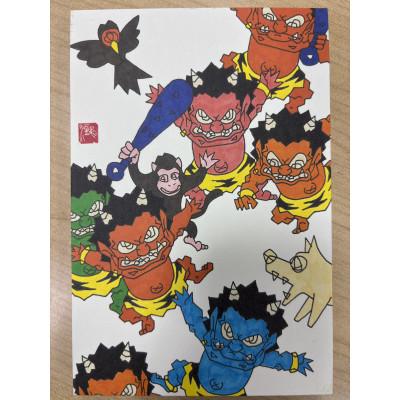 ふるさと納税 美里町 【ふるさと納税】瀧下和之氏デザイン「桃太郎図」オリジナル御朱印帳 (青) |  | 03