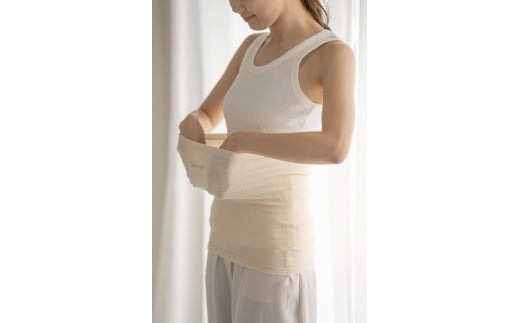 メリノウールの冷えとりハラマキ【ナチュラル】 1個 ／ 腹巻き 温活 レディース 婦人 美肌ケア 美容 冷え 冷え改善【wool003】_イメージ5