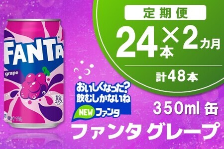 【2か月定期便】ファンタグレープ缶 350ml (24本×2回)【グレープ ファンタ 炭酸飲料 炭酸 果汁飲料 缶 350 イベント 子供に人気】A8-F090331