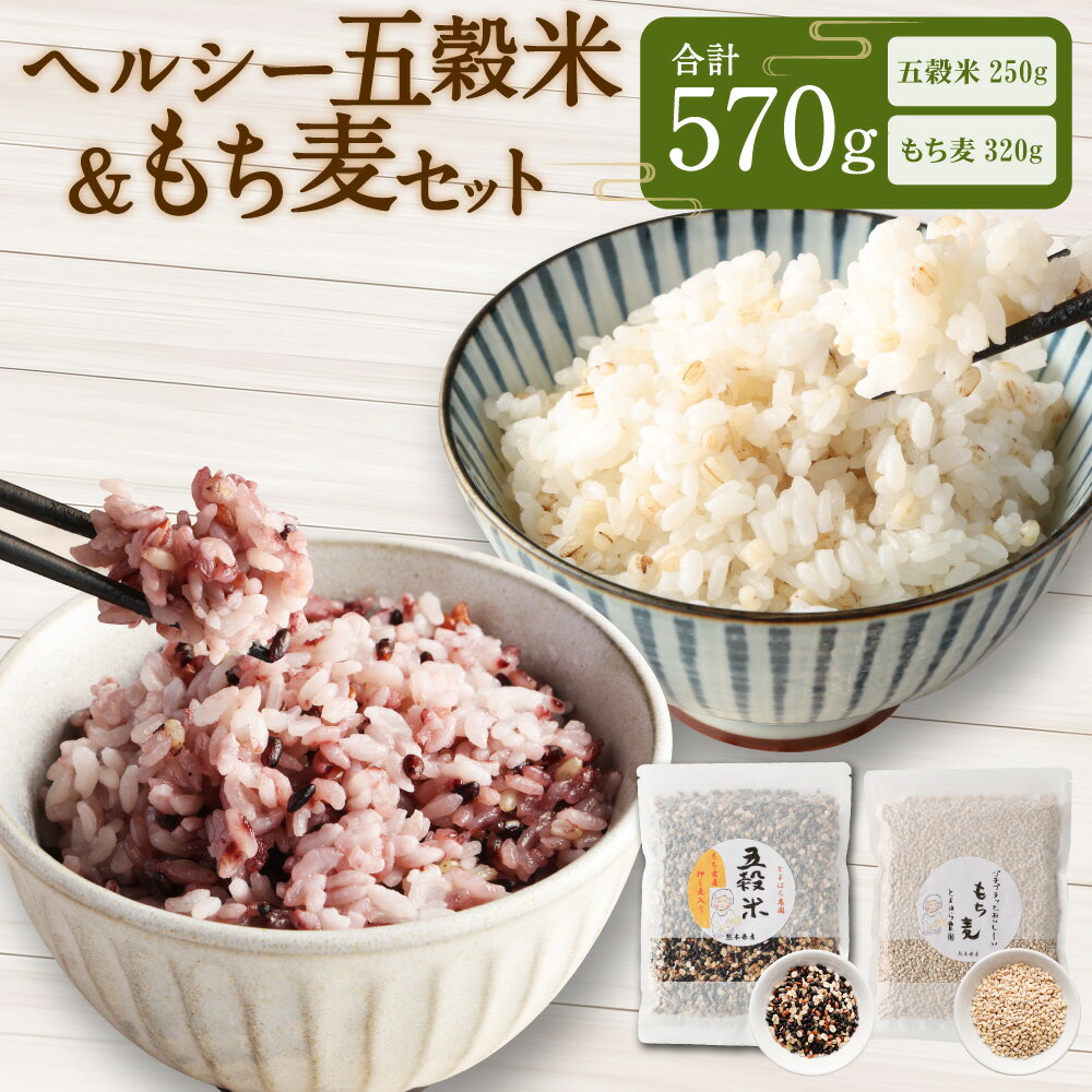 【ふるさと納税】ヘルシー五穀米ともち丸麦セット 2種セット 250g 320g 合計570g 雑穀米 国産 熊本県産 五穀米 もち麦 もちむぎ 熊本県 湯前町 送料無料