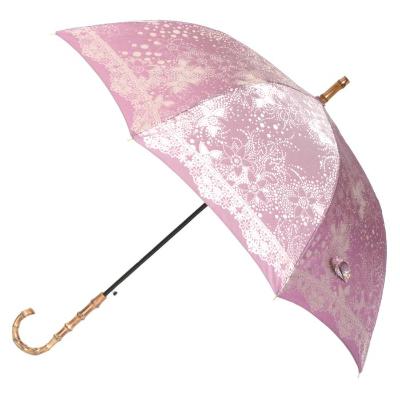 ふるさと納税 富士河口湖町 槙田商店【晴雨兼用】長傘 kirie ドットフラワー:アメジスト