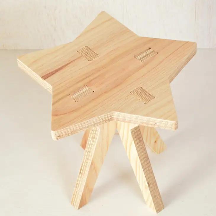 親子でイスづくりが楽しめる！ 木製イス 《ほし》 OTOMO STOOL mini 【613-2】