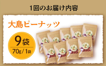 【全3回定期便】大島ピーナッツ 70g×9袋【神川農園】 [DBT016]