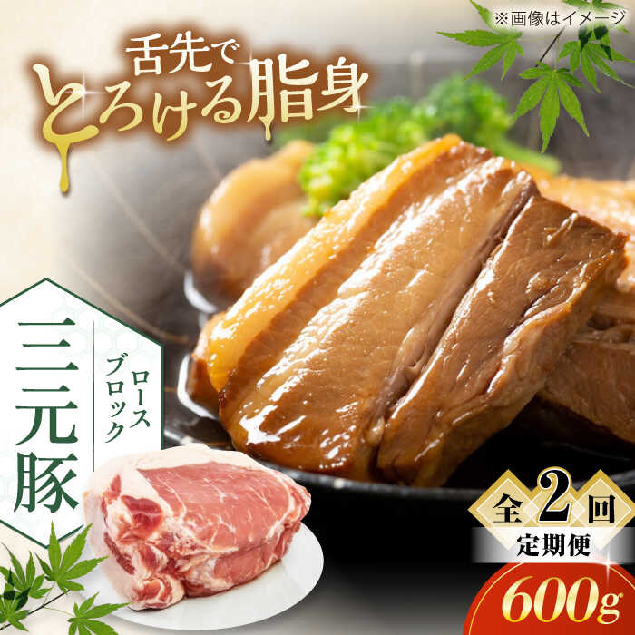 【ふるさと納税】 定期 三元豚 ロースブロック600g ▼ 全2回 定期便《喜茂別町》【平田牧場】 肉 豚肉 ロース ブロック ローストポーク 煮豚 酢豚 煮物 冷凍配送 北海道 平田牧場 おすすめ [AJAP094] 20000 20000円 2万円