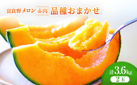 ＜2026年発送＞富良野メロン (赤肉) 品種おまかせ 約1.8kg～/2玉 [ メロン フルーツ 果物 北海道 富良野 ]