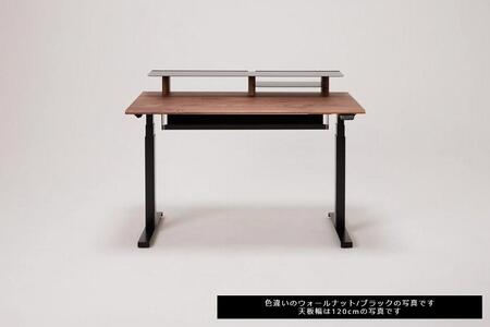 【幅160cm】【オーク】【配線トレー付】【シェルフ付】電動昇降デスク 無垢材 パソコンデスク WAAKstandingPro