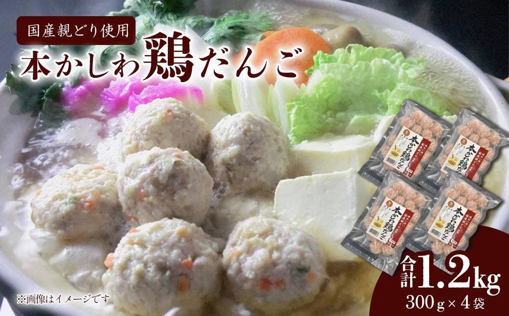 
                  本かしわ鶏だんご 合計1.2kg（300g入り×4袋）　冷凍 生だんご（加熱前） 鶏団子　愛媛県西条市 ｜ だんご 鶏 とり 鶏団子 鍋 便利 冷凍
                