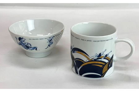 【美濃焼】Gigalympic マグ・茶碗のセット 水泳（マグ）×野球（茶碗）（レンジ対応）【大東亜窯業】 ≪土岐市≫ 食器 うつわ マグカップ かっこいい 伝統的 鳥獣戯画 日本画 プレゼント 記念