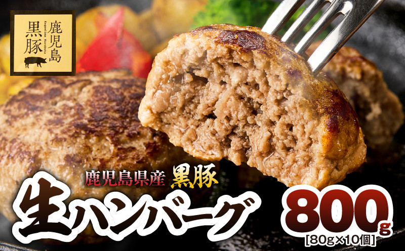 
            鹿児島県産黒豚生ハンバーグ（80g×10個）　800g　KN054-013
          