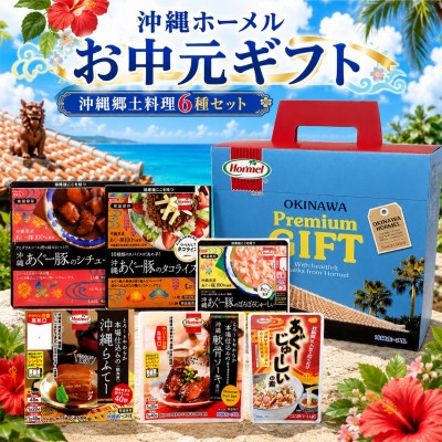 
                  のし付き　沖縄ホーメル お中元ギフト 沖縄郷土料理6種レンジアップセット【1753520】
                