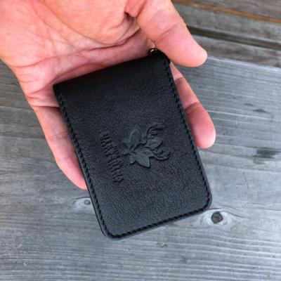 ふるさと納税 東広島市 広島ジビエレザー　東広島産天然鹿革二つ折りID/パスケース【01ブラック】 |  | 03