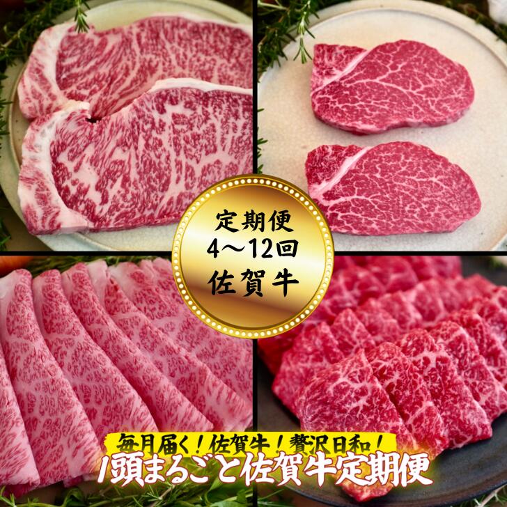【ふるさと納税】【贅沢定期便 全4回～12回】1頭まるごと佐賀牛定期便 焼肉 サーロイン すき焼き ヒレステーキ：C118-007