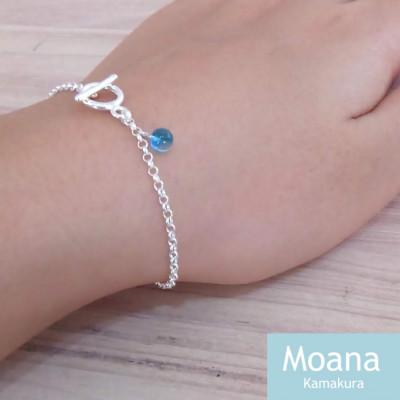 ふるさと納税 鎌倉市 シンプルボールブレスレット 【CrystalAquaBlue】