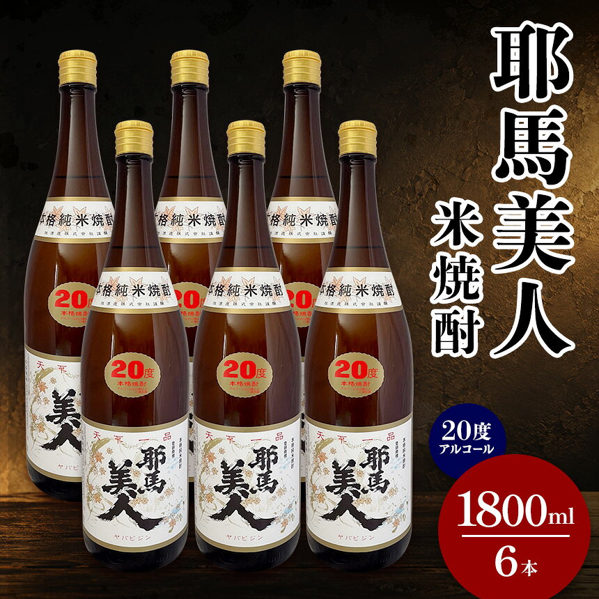 【ふるさと納税】米焼酎 耶馬美人 20度 1,800ml×6本 大分県中津市の地酒 焼酎 酒 アルコール 大分県産 九州産 中津市 国産 送料無料／熨斗対応可 お歳暮 お中元 など