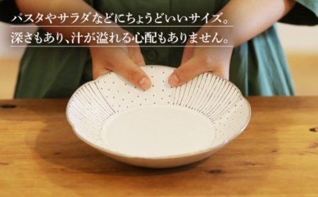 輪花皿ホワイト大1点 NAT016 