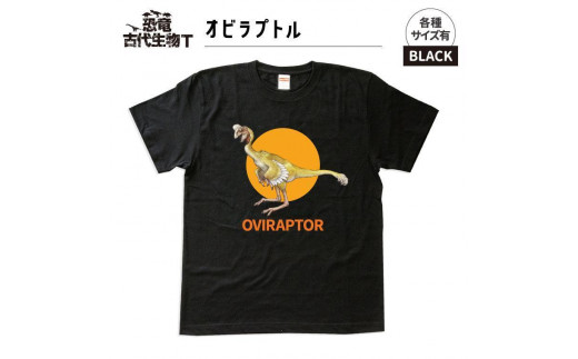 恐竜・古代生物Tシャツ　オビラプトル　サイズS（レギュラー）