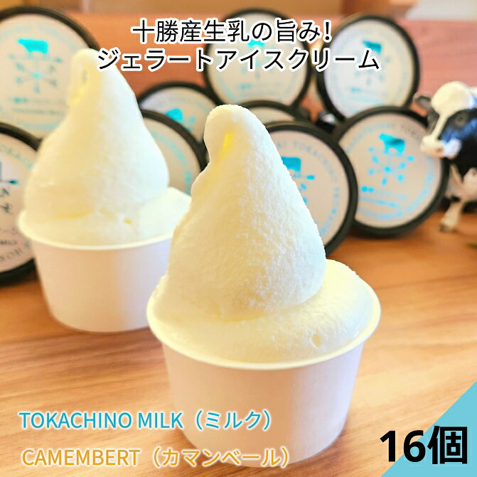 【ふるさと納税】十勝産生乳の旨み！カップアイス 16個セット TOKACHINO MILK（ミルク）・ CAMEMBERT（カマンベール）[027-0246]