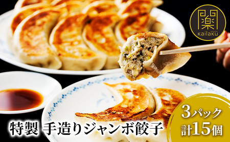 ジャンボ餃子 開楽特製 3パック 計15個 手作り 冷凍品