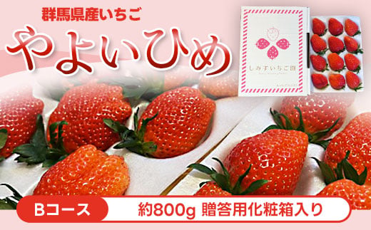 
                  【Bコース】群馬県産いちご「やよいひめ」約800g 贈答用化粧箱入り ANV002
                