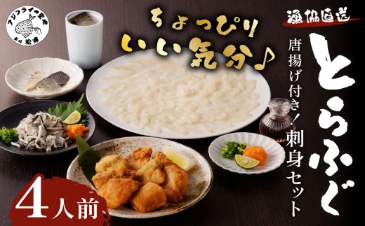 漁協直送！とらふぐ唐揚げ付き！とらふぐ刺身セット【D3-004】