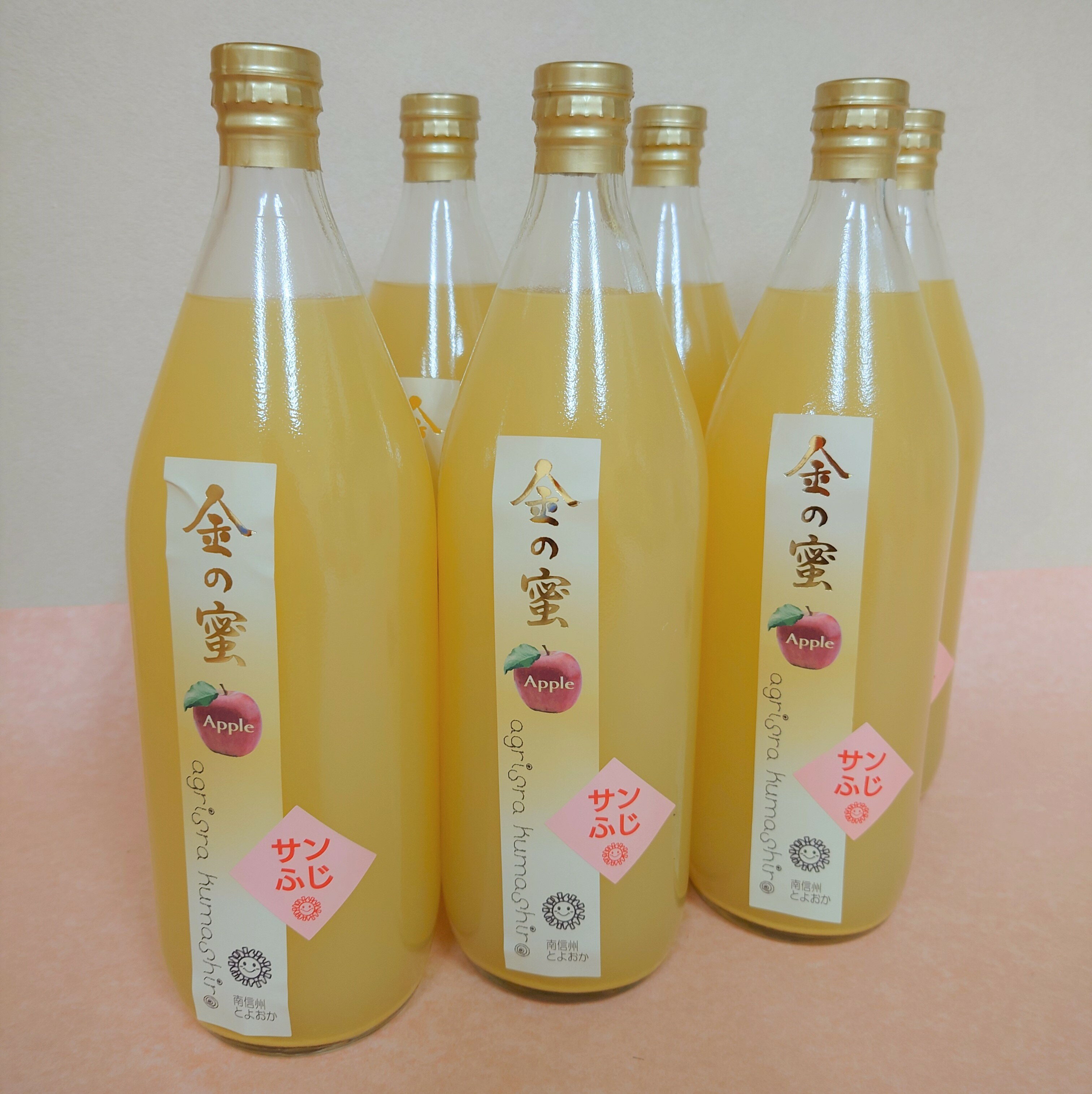 【ふるさと納税】【金の蜜】アグリスタくましろのサンふじジュース6本セット(1L×6本)【配送不可地域：離島】