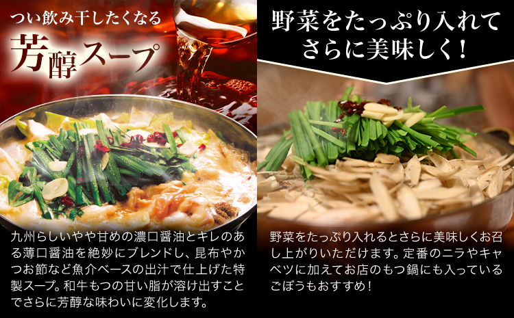 もつ鍋 醤油味 セット 薬味付き ちゃんぽん麵 博多笑樂 2～3人前 地域商社ふるさぽ《90日以内に出荷予定(土日祝除く)》福岡県 鞍手郡 小竹町 もつ 鍋 牛モツ 醤油---sc_ffshktsym