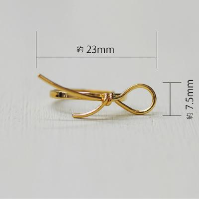 ふるさと納税 甲府市 k18YG 地金 手作り リボンデザインイヤーカフ ジュエリー 03193 |  | 01