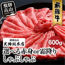 【ふるさと納税】飛騨牛 しゃぶしゃぶ 600g 和牛 霜降り 赤身 選べる 黒毛和牛 肉 A5 飛騨高山 飛騨牛専門店 老舗 天狗総本店 化粧箱入り 贈り物 贈答 熨斗 のし TR4432