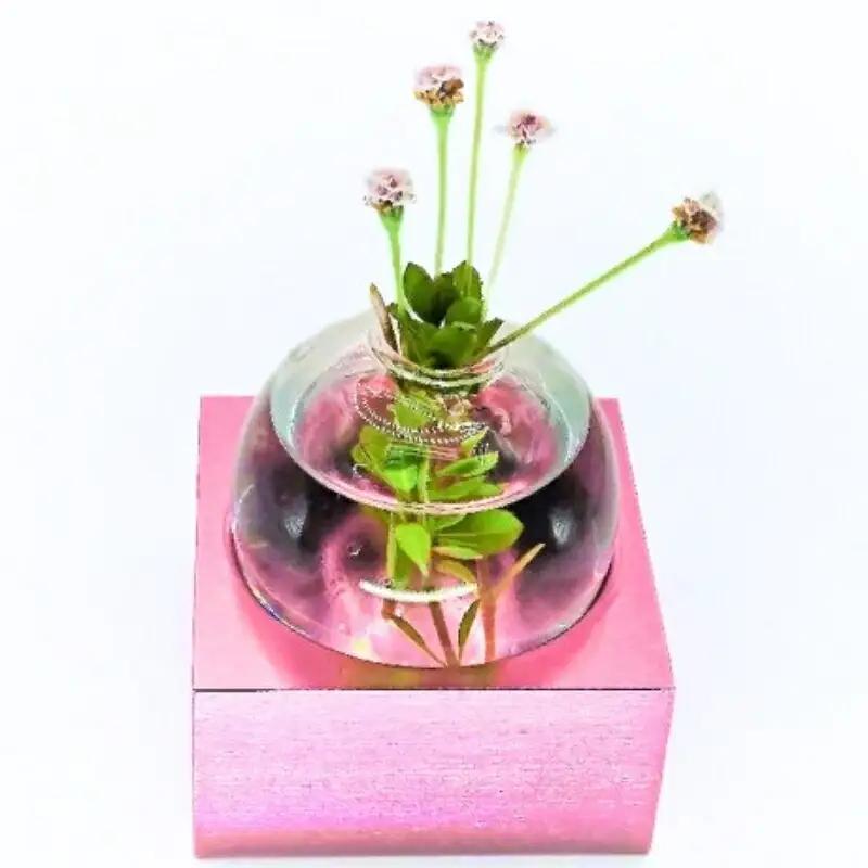 アルミ一輪挿し（一連）ピンク　おしゃれ　お花　フラワーベース　花瓶　シンプル　４色展開