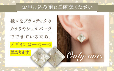 【白mix】 一点物 ピアス/イヤリング 【sobolon】 アクセサリー レディース ハンドメイド[TFC002]