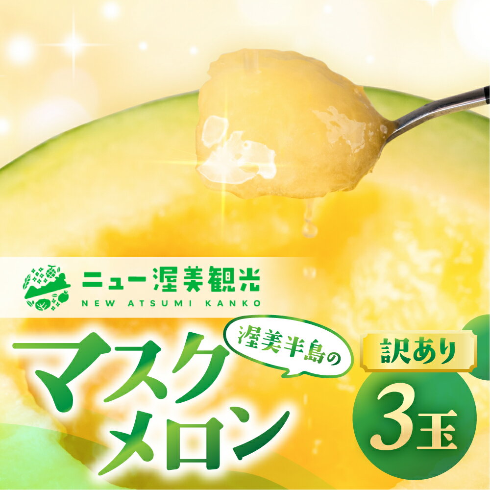 【ふるさと納税】【先行予約】訳あり マスクメロン 3玉 メロン めろん マスクメロン フルーツ 果物 愛知県 田原市 渥美半島 お取り寄せ スイーツ ご家庭用 家庭用 訳あり ニュー渥美 観光 1玉 2玉 3玉 訳あり わけあり ワケアリ 訳アリ