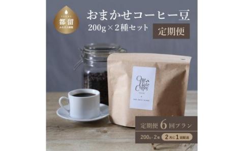 ＜定期便＞6回プラン おまかせ200gx 2種セット（粉） [2か月に１回、計6回発送]　珈琲　コーヒー　定期便　おまかせ　お楽しみ　こだわり