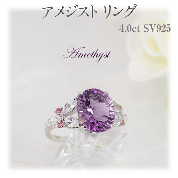 【ふるさと納税】アメジスト リング 4.0ct SV925 [161188]トルマリン トパーズ 指輪(5号～22号) アクセサリー レディース ジュエリー 山梨県甲斐市　お届け：入金確認後、1ヶ月ほどでお届け（年度末は2ヶ月ほどお時間をいただく場合がございます）