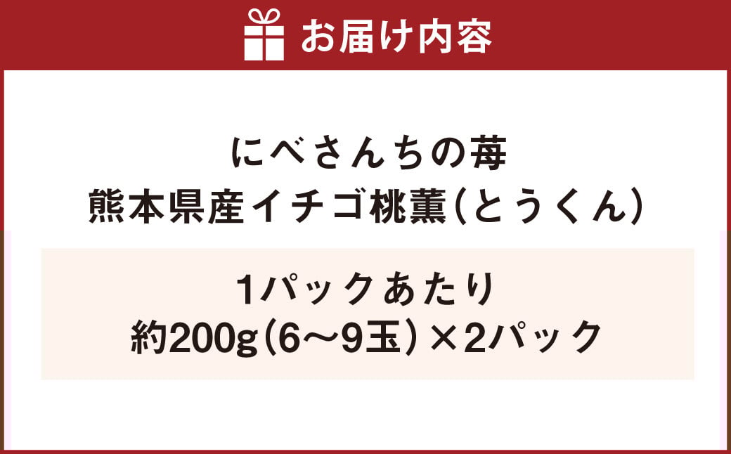 【2024年1月下旬発送開始】にべさんちの苺 熊本県産イチゴ桃薫(とうくん) 約400g