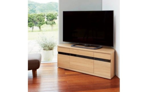 キャスター付きコーナーテレビ台 幅110高さ44cm ロータイプ 49型対応【ナチュラルオーク】_1902905263_01