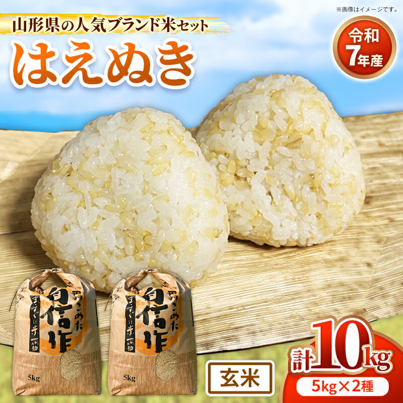 【ふるさと納税】人気のブランド米 はえぬき 玄米 10kg (R7年産） - 山形県 飯豊町産 米 玄米ごはん 品種 銘柄 ブランド米 玄米食 食物繊維 ビタミン おすすめ 送料無料 田園サービスいいで【価格改定X】