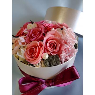 ふるさと納税 飯島町 プリザーブドフラワー　サークルBOX　ピンク