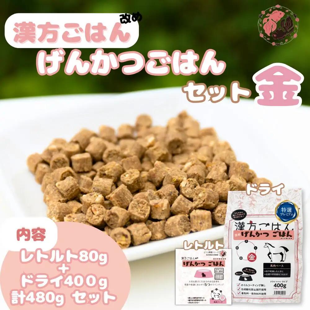 漢方ごはん改めげんかつごはん金（ドライ400g＋レトルト1個）セット	