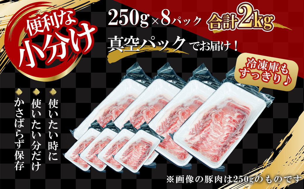 【農場直送】真空パック　北海道産　北島ワインポーク　しゃぶしゃぶ用ロース 2kg 【小分け】_Y067-0027