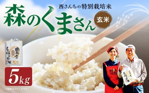 西さんちの特別栽培米 森のくまさん 玄米 5kg 【2025年10月下旬～2026年4月下旬迄順次発送予定】 げん米 お米 ご飯 国産