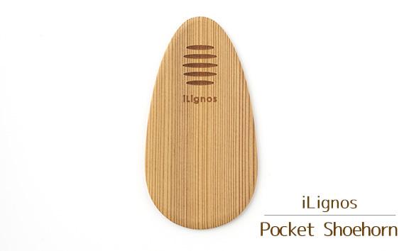 
No.024 iLignos Pocket Shoehorn ／ 国産 スギ 杉 曲がる 木製 靴ベラ 愛知県
