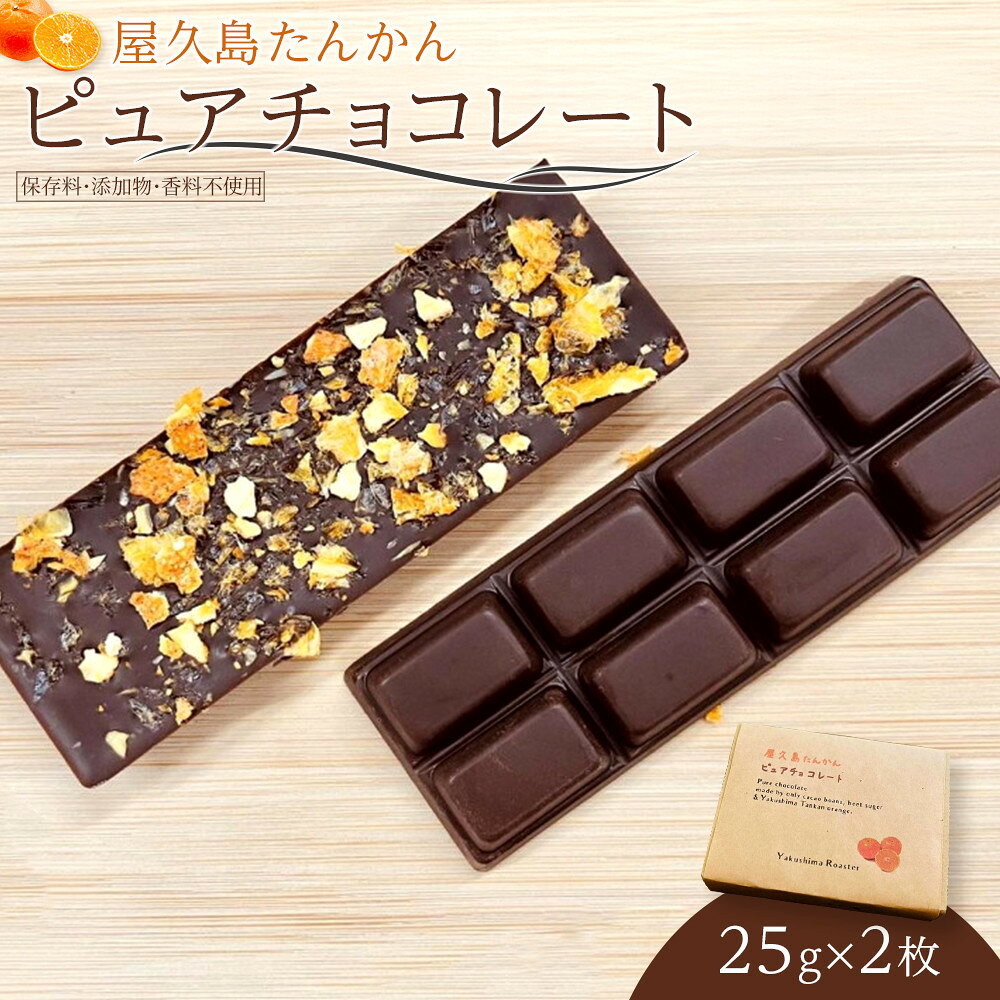 【ふるさと納税】屋久島たんかんピュアチョコレート 25g×2枚