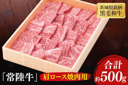 茨城県銘柄黒毛和牛常陸牛肩ロース焼肉用約500g【牛肉 和牛 ブランド牛 常陸牛 パーティ BBQ バーベキュー 水戸市 茨城県】(JB-8)