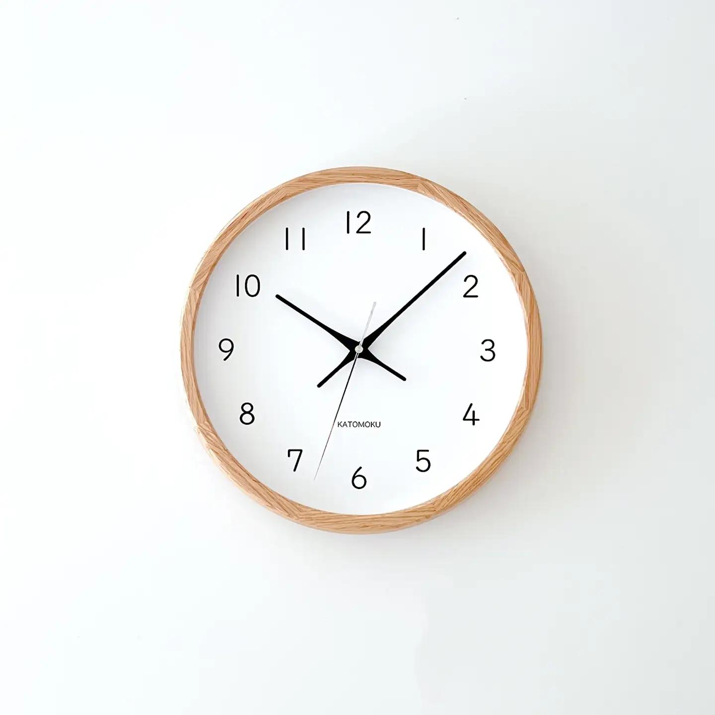KATOMOKU muku clock 木製掛け時計（オーク）km-104OA