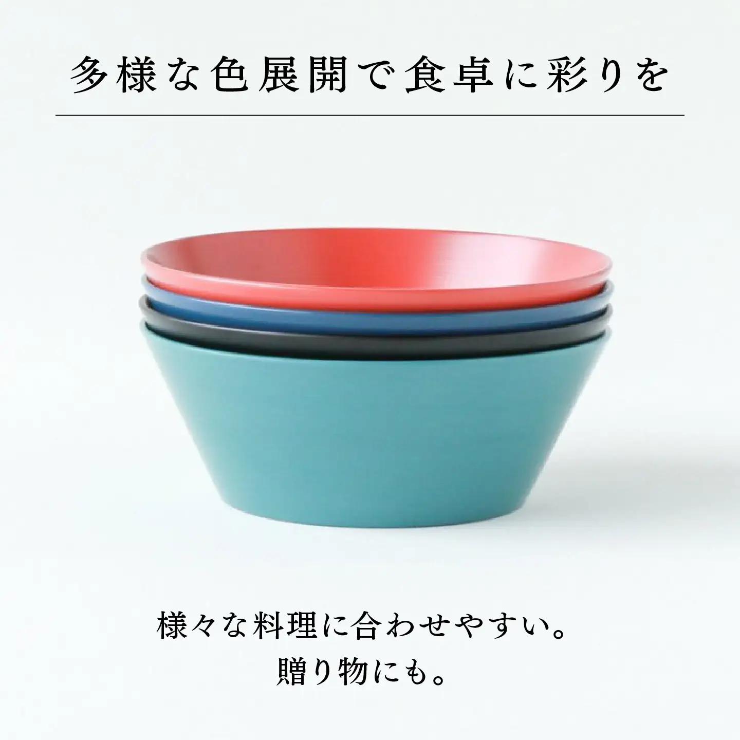 【RIN&CO.】越前硬漆 深ボウルM / 刷毛目技法 真塗り技法 軽く丈夫な漆塗りの器＜越前漆器＞ブラック（真塗り）