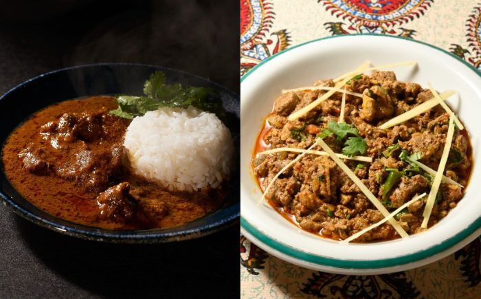 羊のスパイスカレー＆羊ホルモンのスパイス炒め「タカタク」 計4パック（180g×各2パック）《足寄町》【石田めん羊牧場】カレー カレーライス スパイスカレー レトルトカレー レトルト タカタク 羊肉 羊 パキスタン料理 スパイス 辛口 ストリートフード グルメ つまみ 酒 北海道産 道産 あしょろ 北海道 [BEAD014]