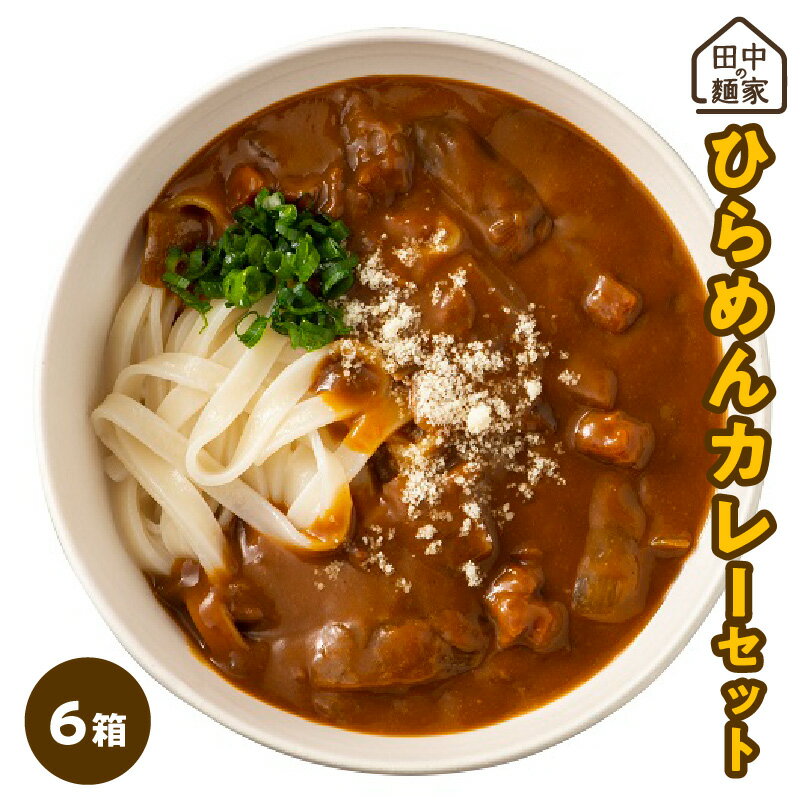 【ふるさと納税】 田中の麺家 ひらめん カレーうどん セット 6箱 お手軽 簡単 国産麦 国産玉ねぎ 麺 よく絡む レトルト カレー 簡単調理 夕食 夜ご飯 便利 国産 田中製麺 食品 お取り寄せ お取り寄せグルメ 加工食品 うどん 半生麺 レトルト食品 福岡県 久留米市 送料無料