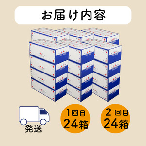 定期便 ティッシュ ペーパー ボックス 24箱 全2回 配送 ボックスティッシュ 計48箱 柔らかめ 花粉症 日用品 消耗品 防災 備蓄 生活用品 沼津 原町加工紙 ( ﾎﾞｯｸｽﾃｨｯｼｭ定期便 ﾎ