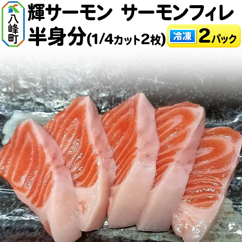 【ふるさと納税】輝サーモン サーモンフィレ半身分(1／4カット2枚)×2パック【冷凍】ブランドサーモン