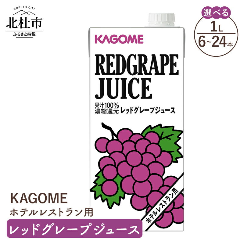 【ふるさと納税】 カゴメ ジュース レッドグレープ ぶどうジュース ホテルレストラン用 1L 選べる本数 6本 12本 24本 業務用 紙パック キャップ付き サステナブル KAGOME 健康志向 果汁飲料 フルーツ 飲料 送料無料